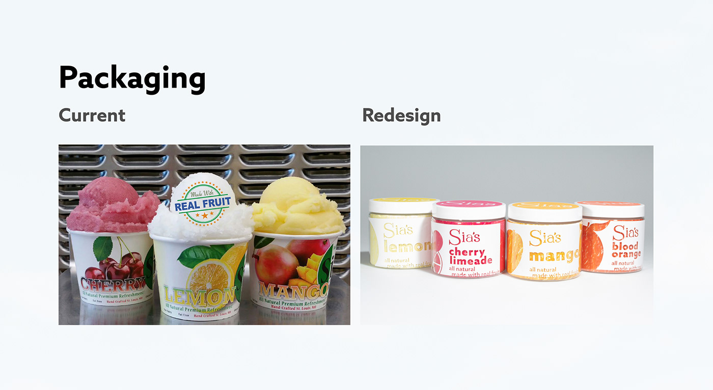 Packaging ice cream italian ice redesign minimalistic typographic new market