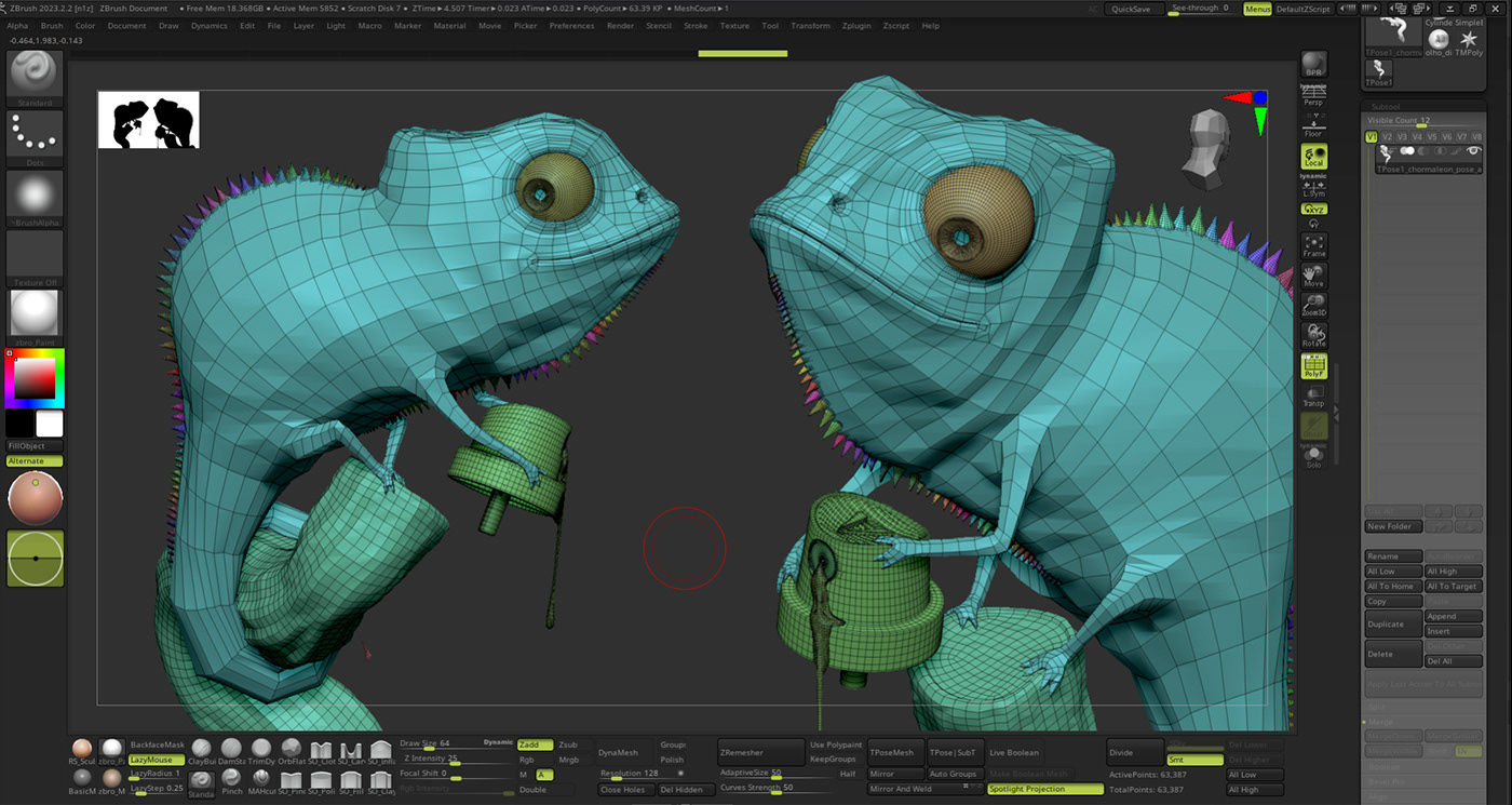 Character design  Character cartoon chameleon 3D Character 3D CGI Zbrush 3d modeler character modeling