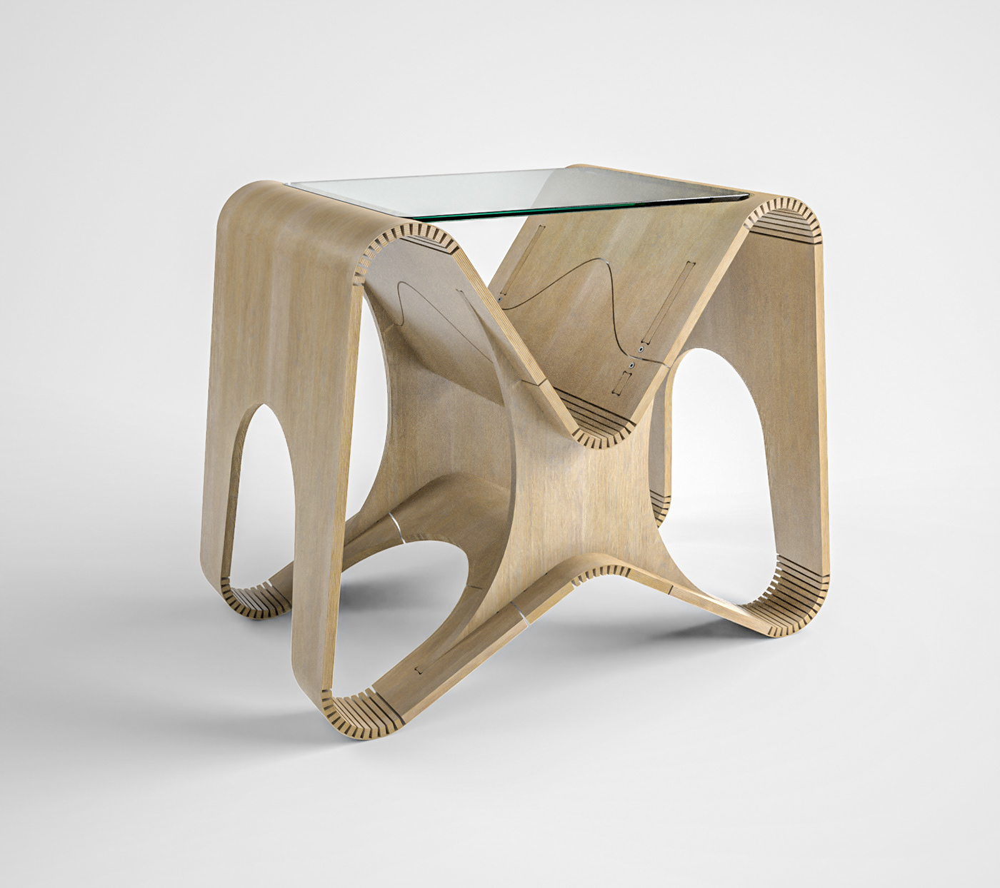 bedside bending design furniture industrial Kerf table