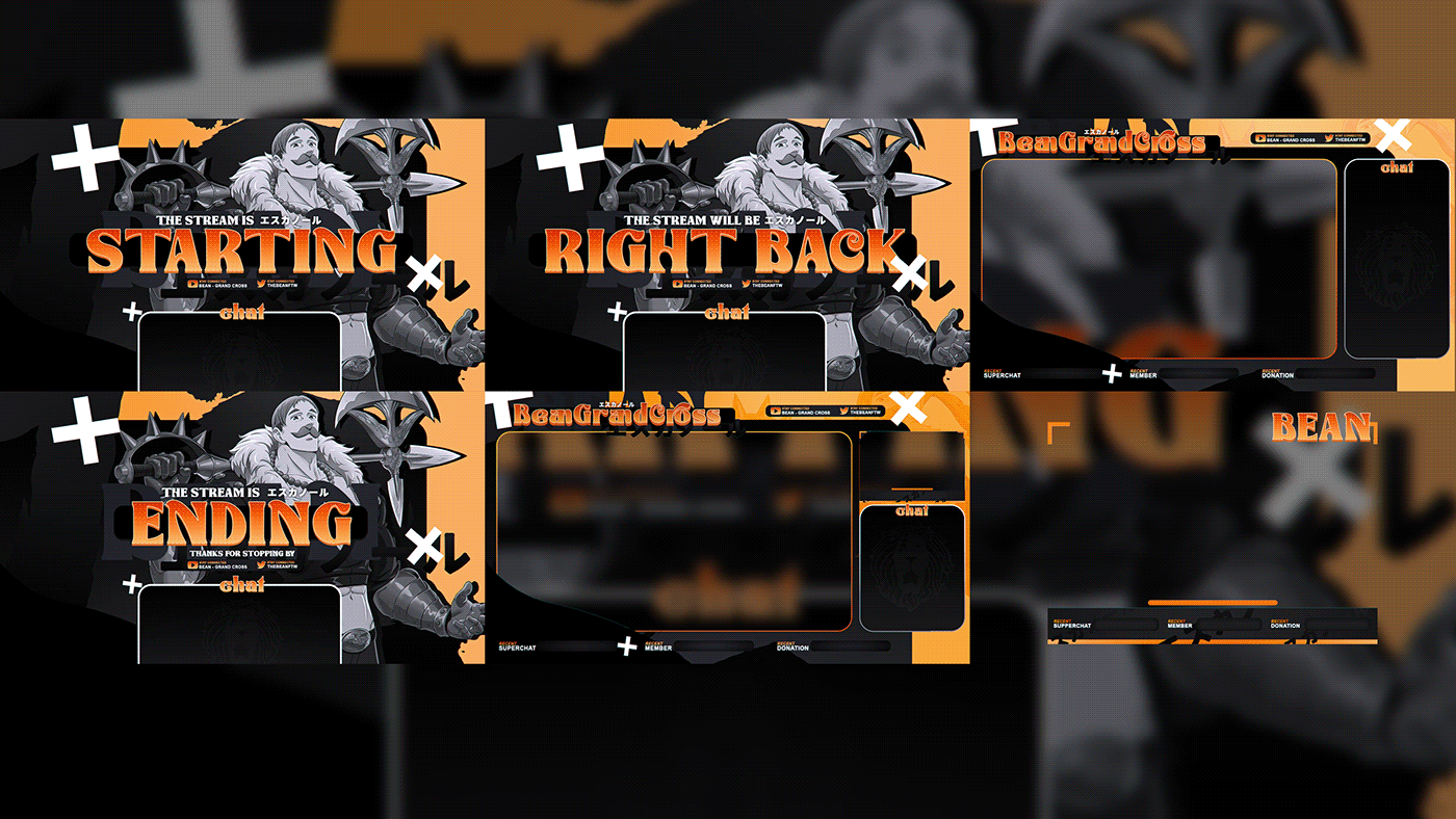 anime Facecam Gaming graphics starting stream Twitch youtube stream overlay stream package