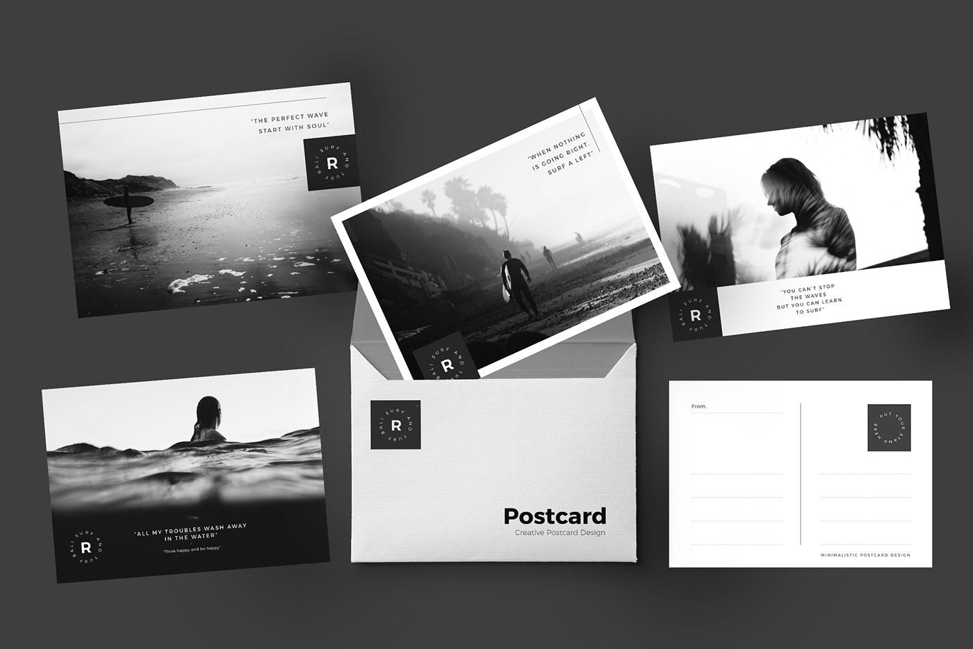postcard Tavel minimal creative agency letter Hipster modern branding  print