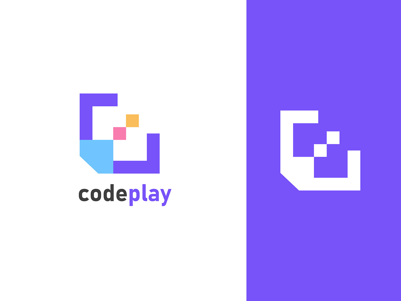 Code logo programming logo developer logo Ice Logo  Magic   logos Logo Design Branding Identity coding brackets Pixel Code