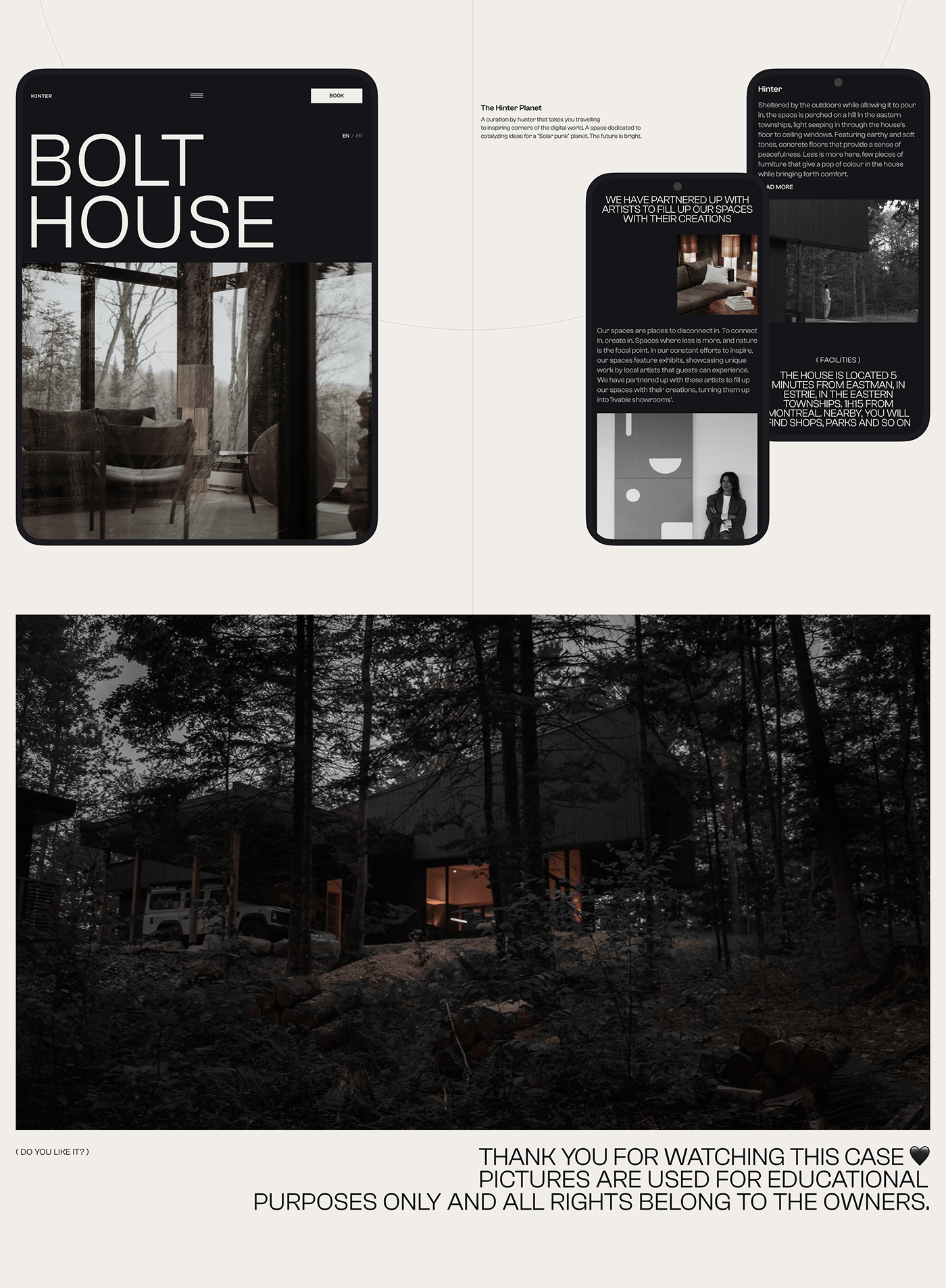 Website UX design ux/ui after effects glamping hotel Sustainability landing page ux