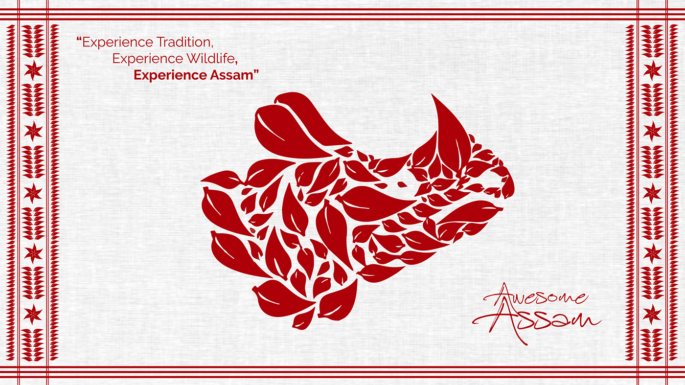 assam stamping poster Rhino tea gamosa India North East India India Tourism iit delhi