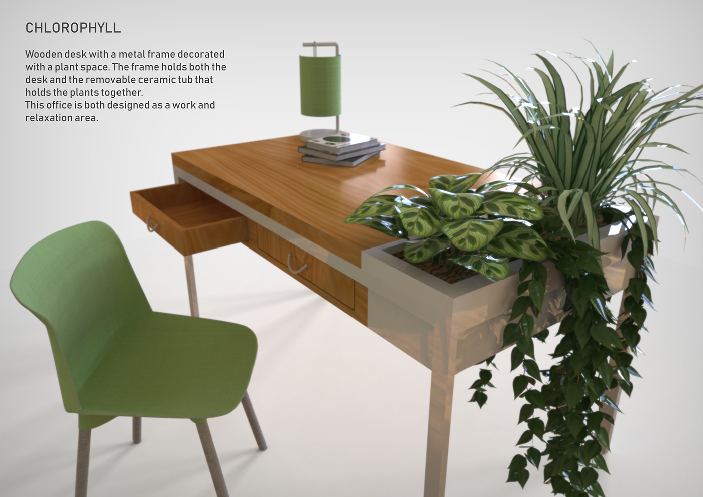 design product table desk Office Interior plants green ceramic wood