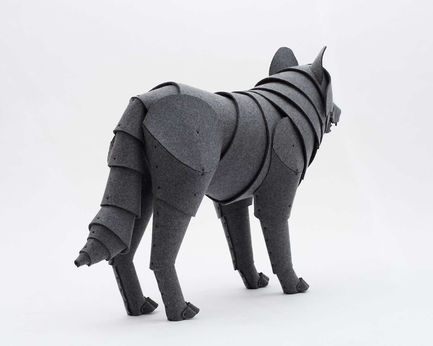 sculpture design object design wolf prop wool