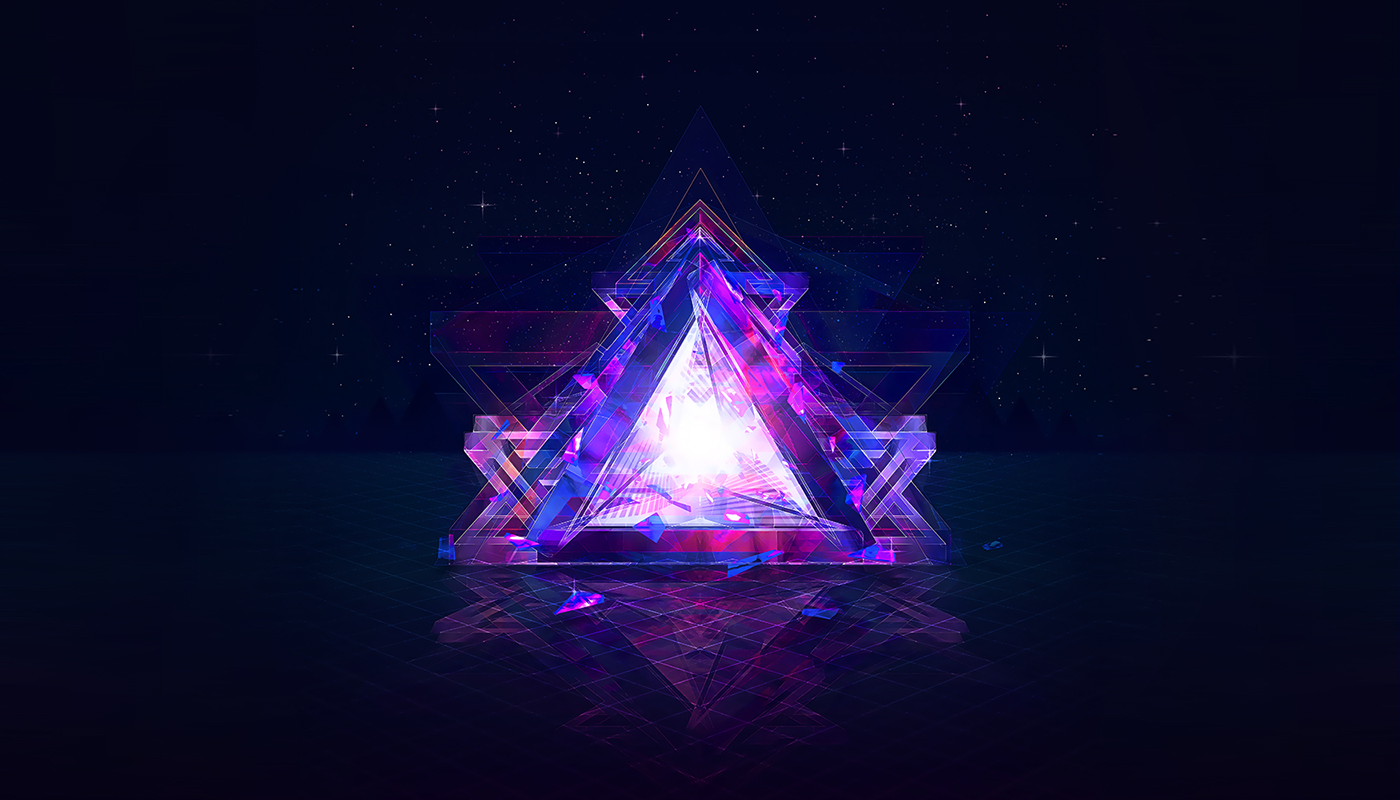 edm house DANCE   neon glow triangle pyramid Space  trap cover Album Single dj producer mix
