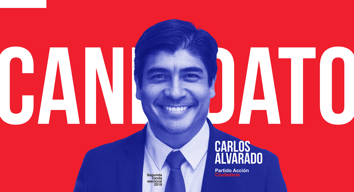 NUEVO Costa Rica new poster diseño color marcas logos presidentes rojo
