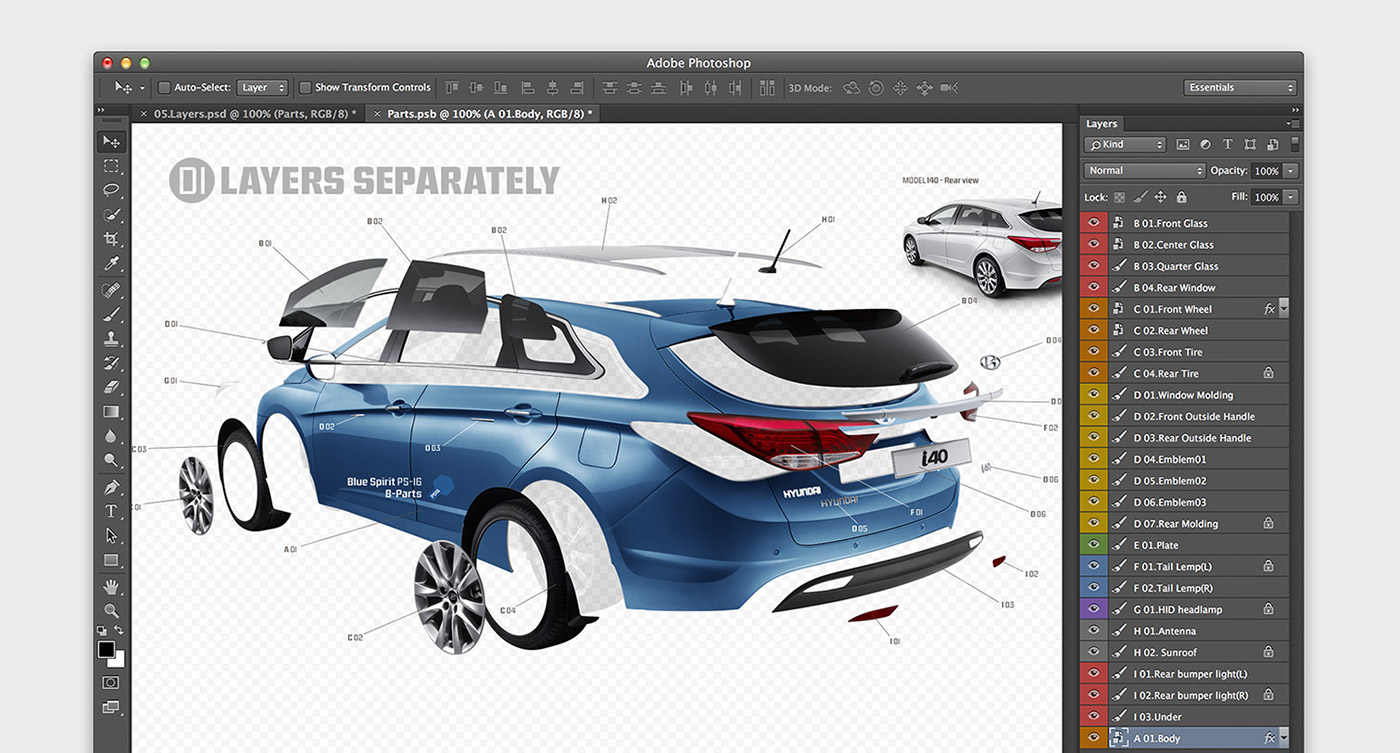 worldwide showroom ux/ui design guide Image Retouching Case Study Webdesign product Hyundai Motor Vehicle Inforgraphic