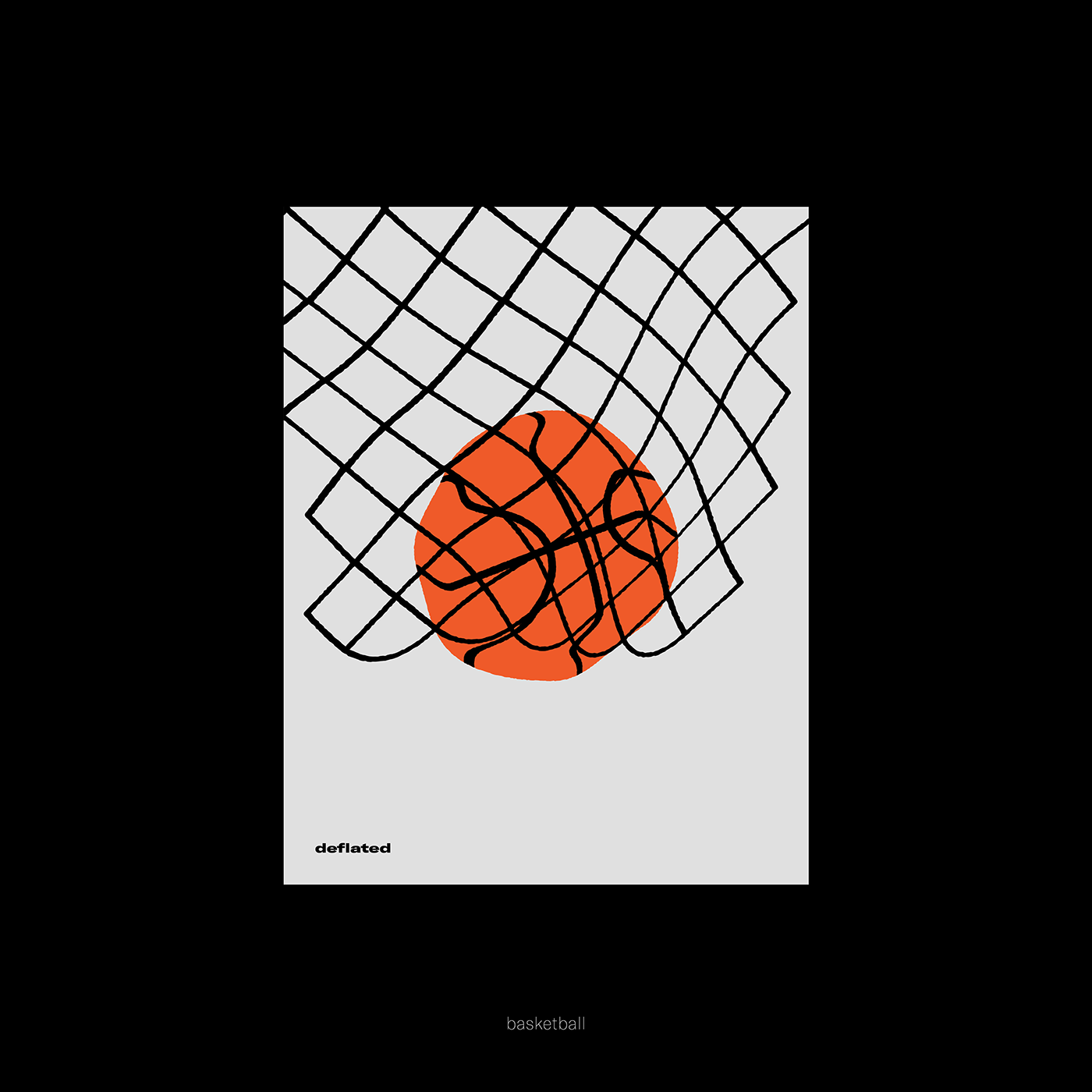ilustracion basketball deflated melted flat simple ball Jorge Espinoza Costa Rica