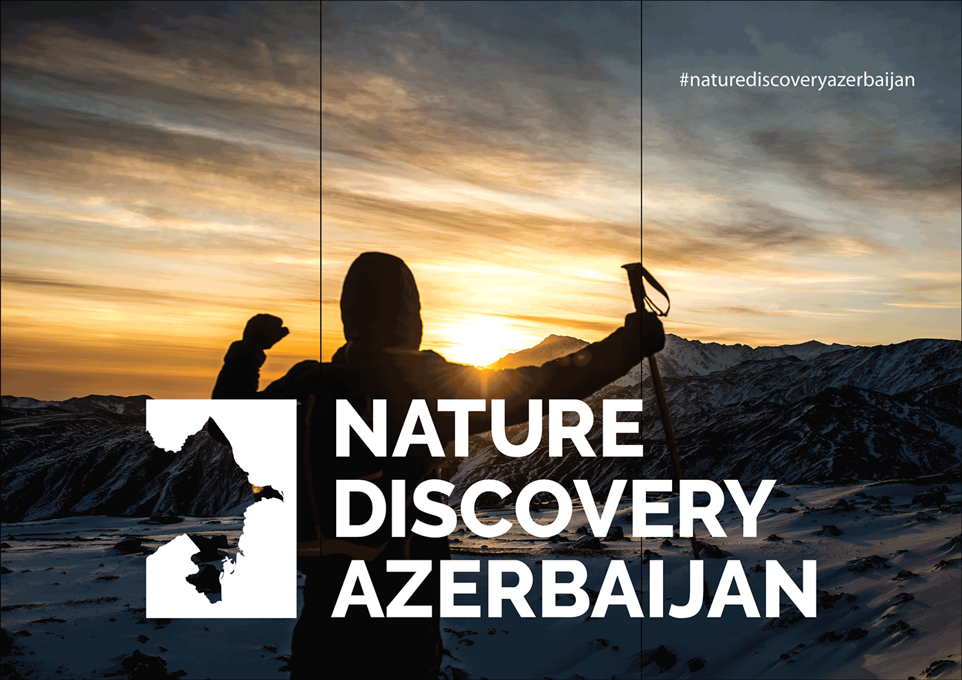 logo azerbaijan branding  design Nature discovery Travel Outdoor hiking Icon