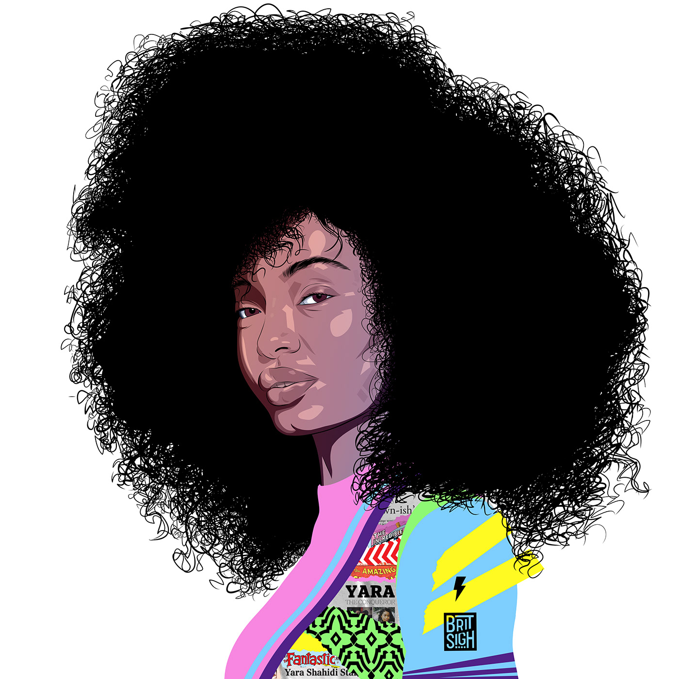adobe draw black art black artist Black Lives Matter Black women Celebrity hair styles ILLUSTRATION  TV shows yara shahidi
