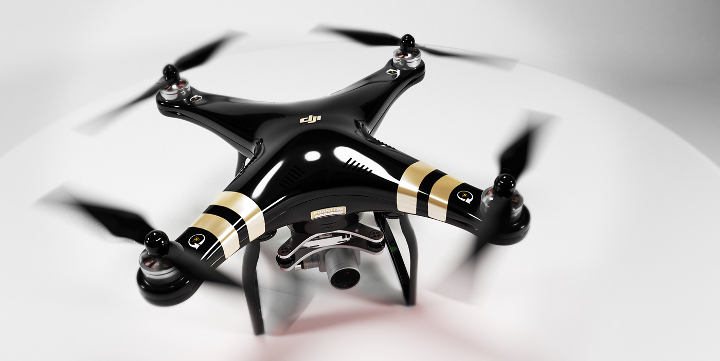 DJI quadcopter drone phantom3 professional 3D model corona 3ds max