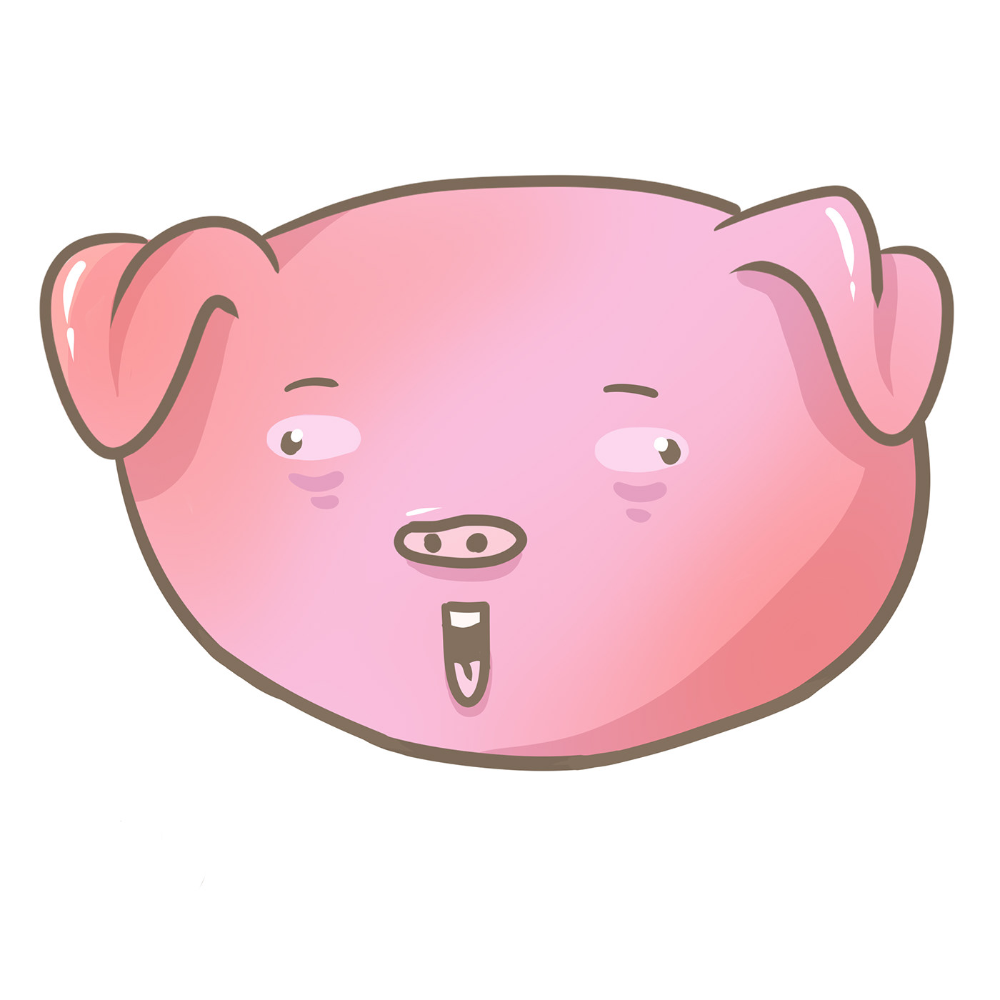 pig cute pig wow pink cute ILLUSTRATION  art sai cute animals piggy
