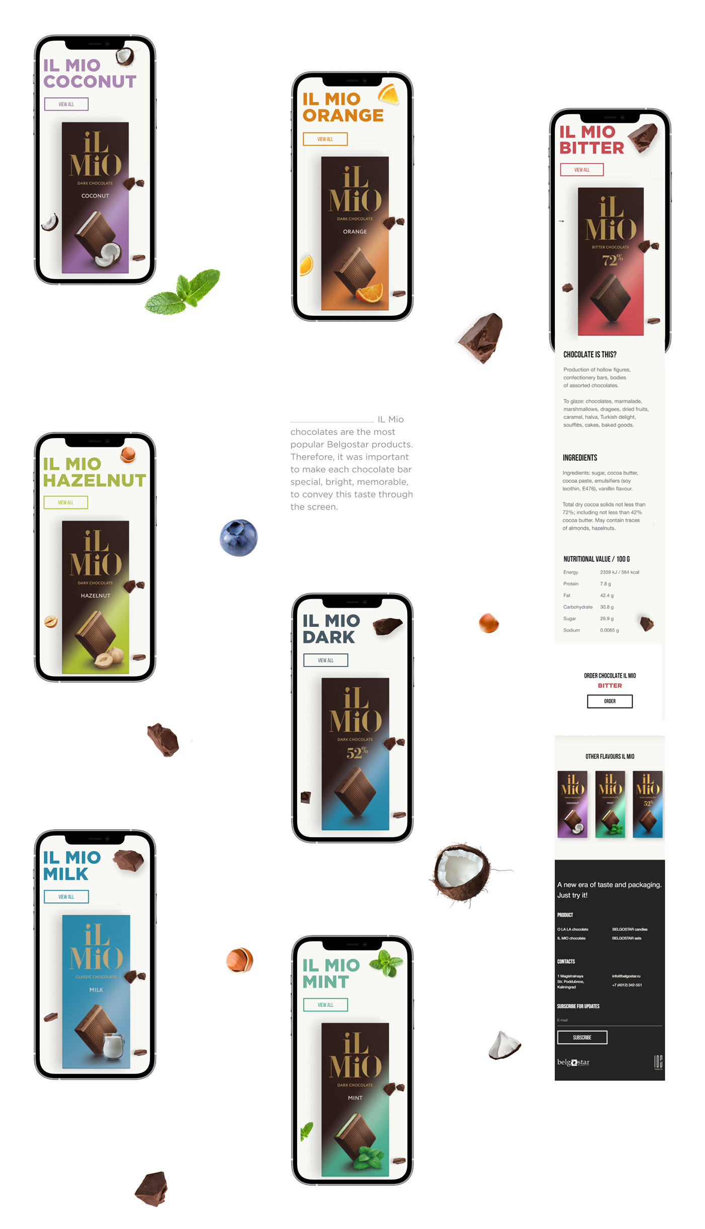 3D animation  brand chocolate digital product design  Site présentation  Web Webdesign wow