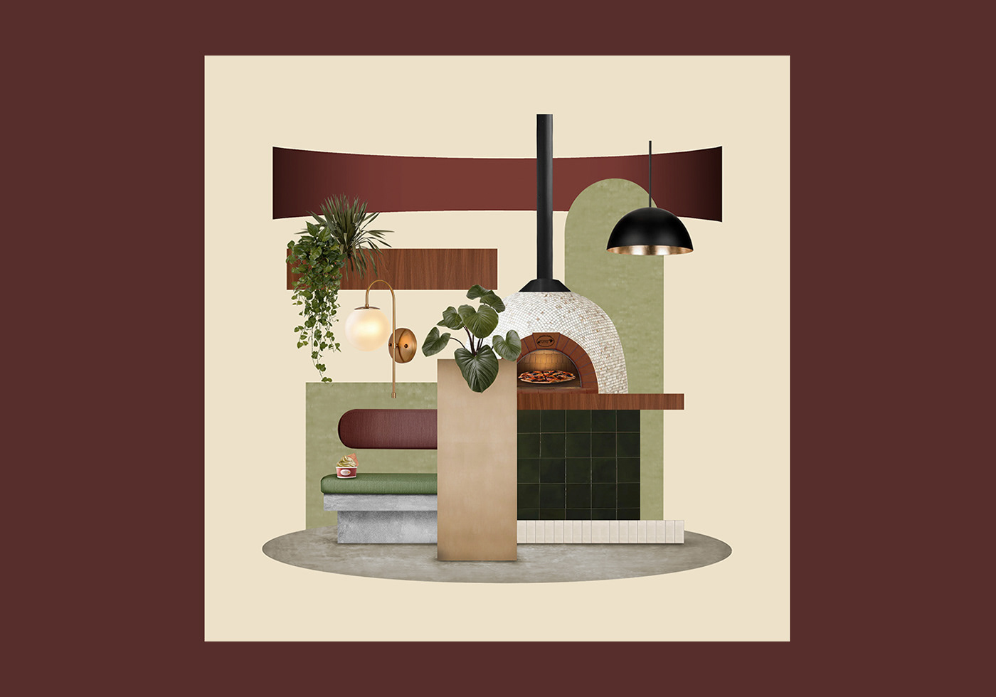 design interiordesign moodboard collage architecture restaurant italian colombia CommercialDesign Ibagué
