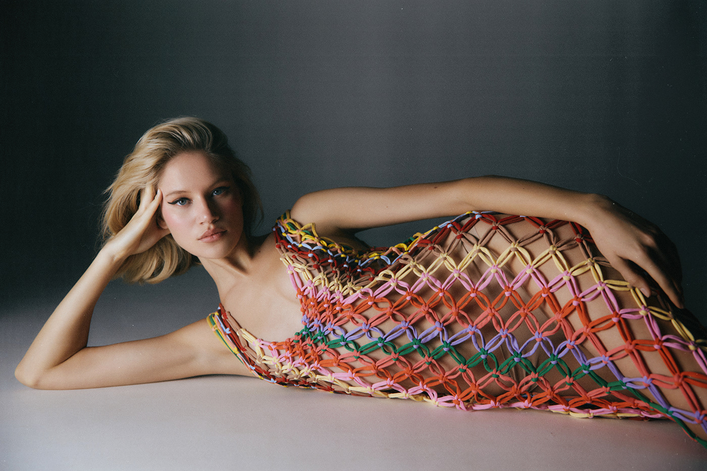 Fashion  fashionphotography talirutman beauty model elegant Classic crochet filmphoto knitteddress