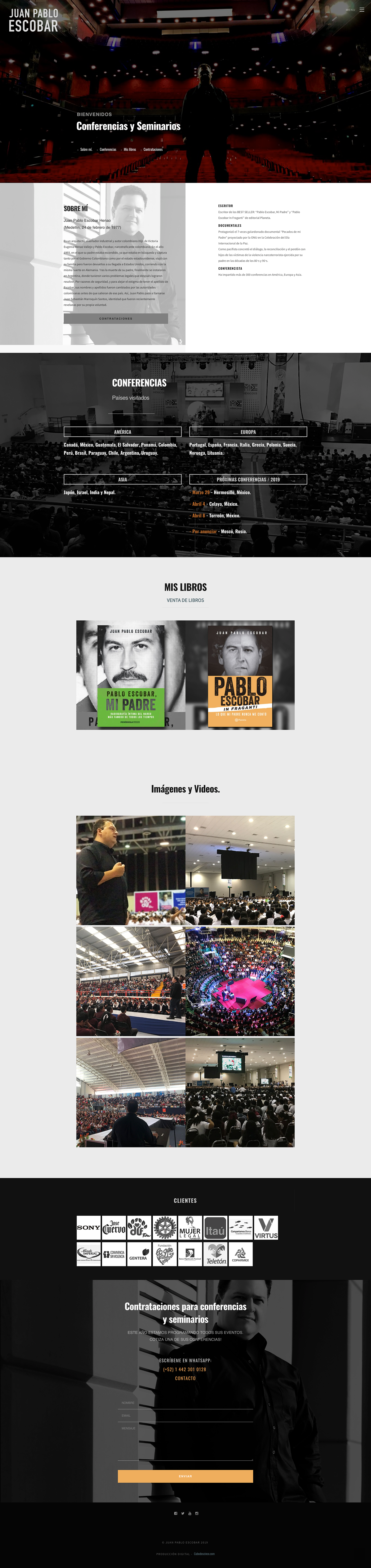 conferencias Website Juan Pablo escobar Web Design 