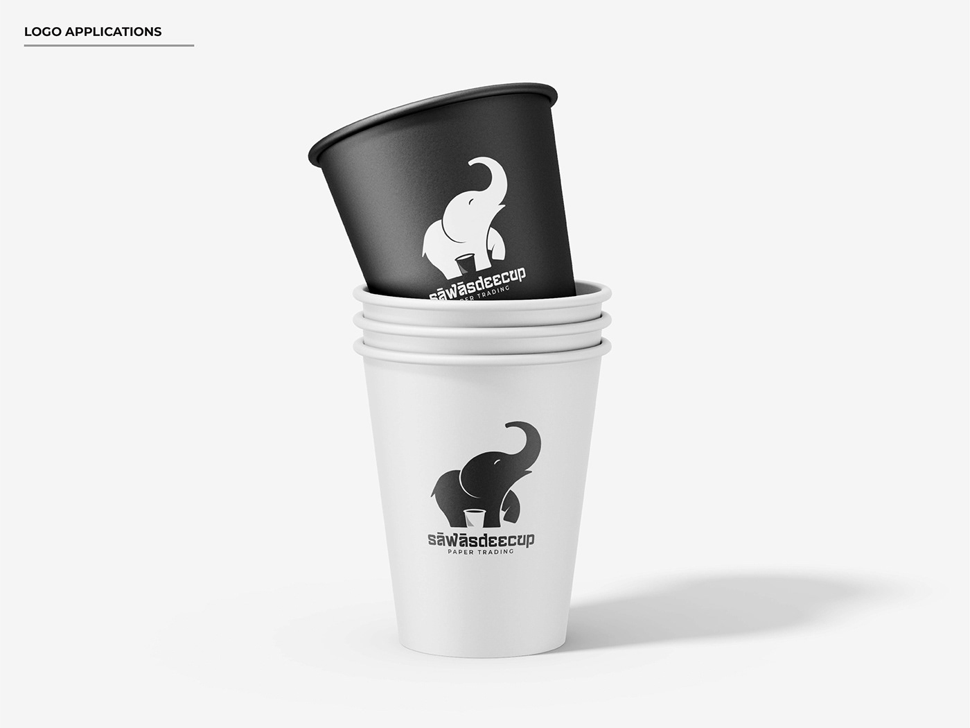 logo elephant logo animal Logo Design visual identity brand identity logos marketing   Paper trading company papercup design