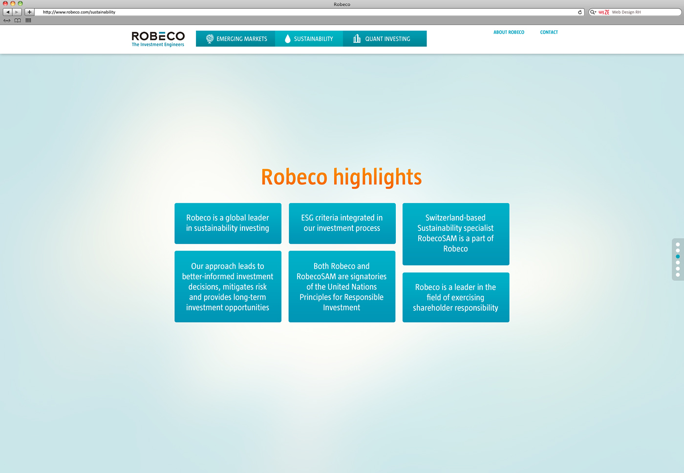 Responsive Website Webdesign online Robeco asia worldwide devices apple Ronald digital creative digital creative nl