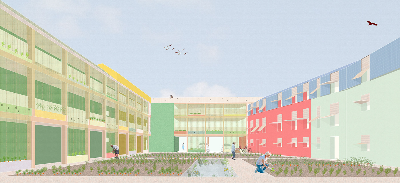 architecture bioclimatic design exterior housing photoshop visualization ecofriendly environment Sustainability