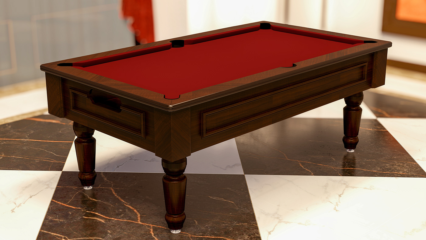 3D billards furniture game living room Render sports traditional visualization wood