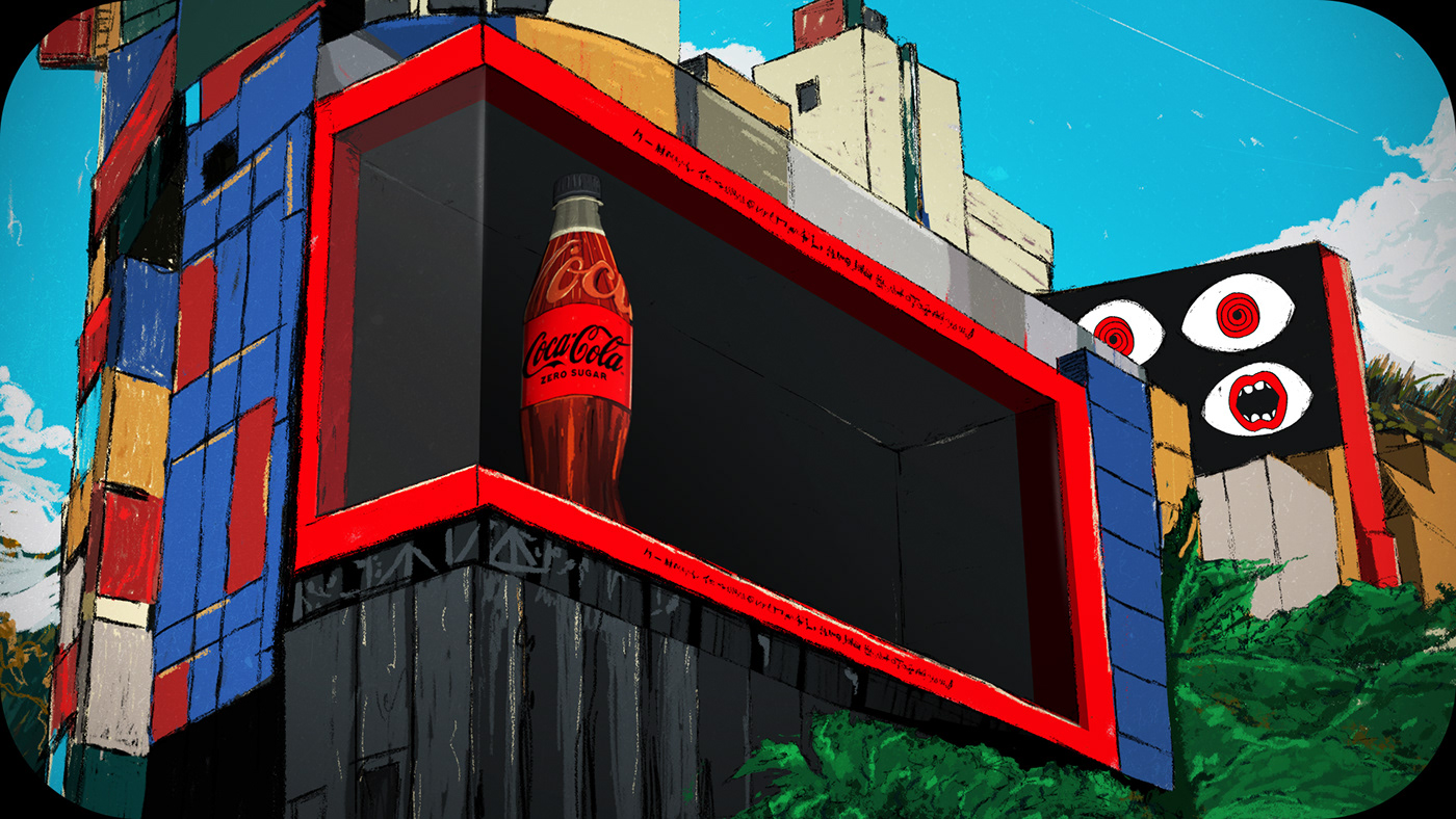 concept art Character eyes Coca Cola blue red storyboard Drawing  Digital Art  3DSCREEN