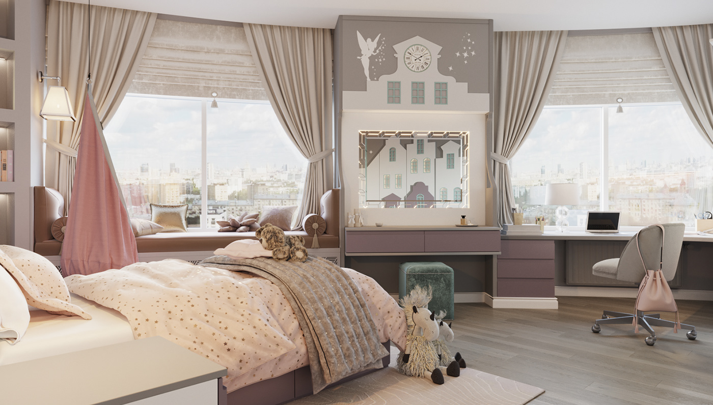 3ds max childrensroom childrensroomdesign corona render  interior design  interiordesign Render visualization детская комната дизайн интерьера