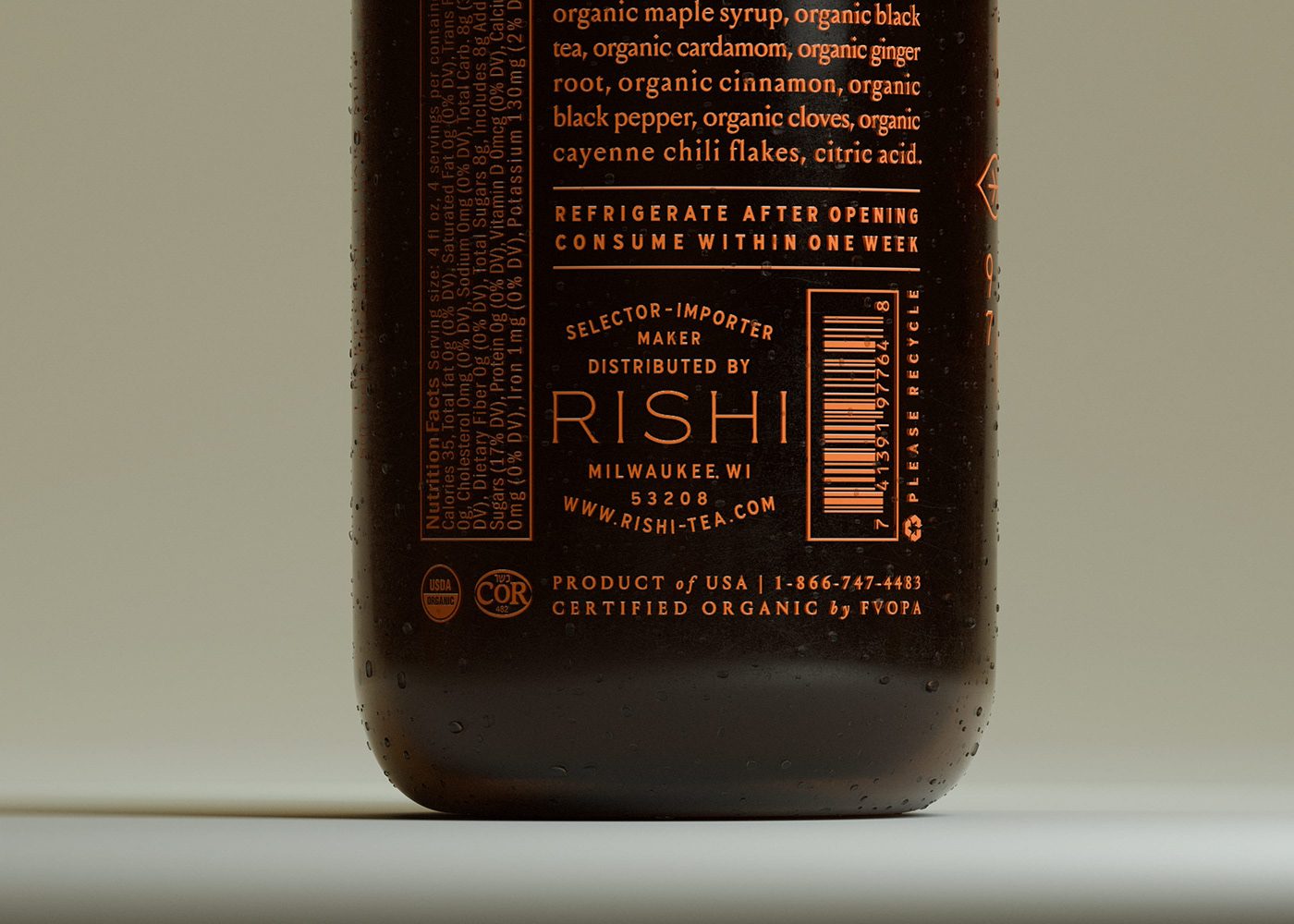 Amber bottle branding  drink logo organic Packaging Plant system tea