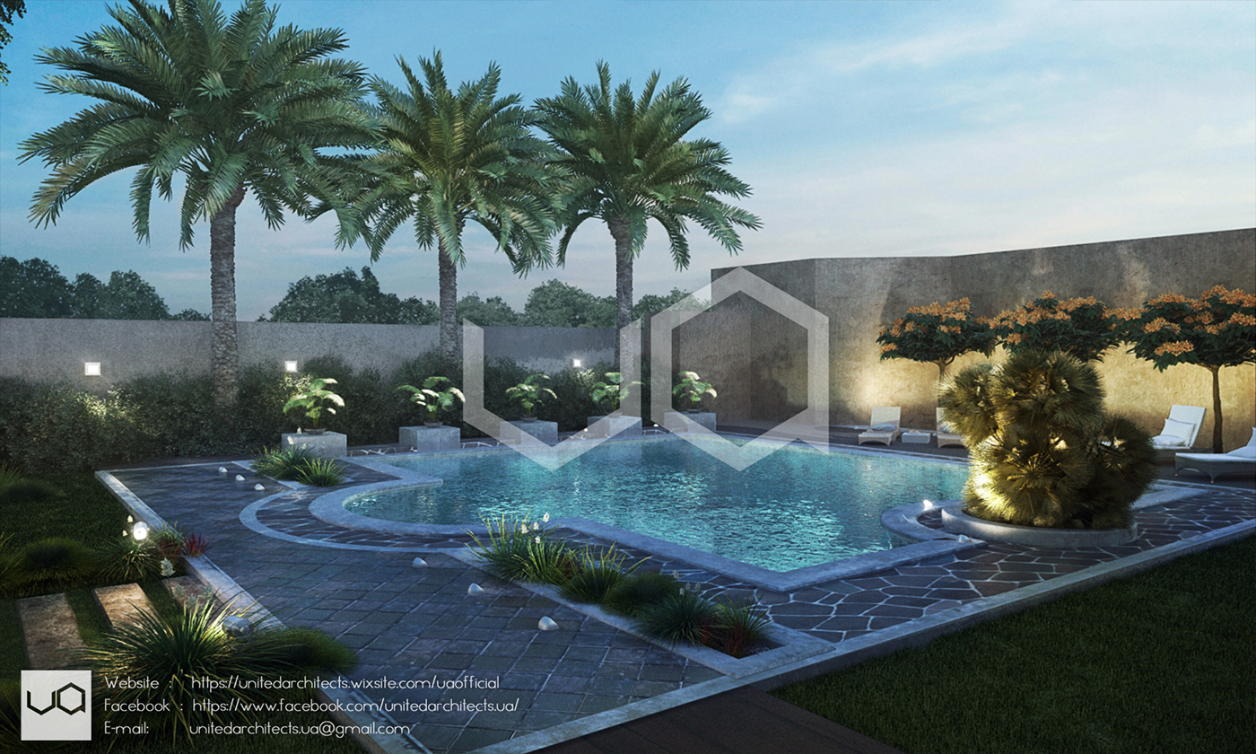 unitedarchitects ua kasrawy residential garden Pool Villa Landscape modern