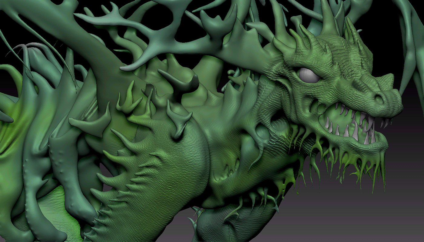 dragon art digital Zbrush 3D visualization modern arte design