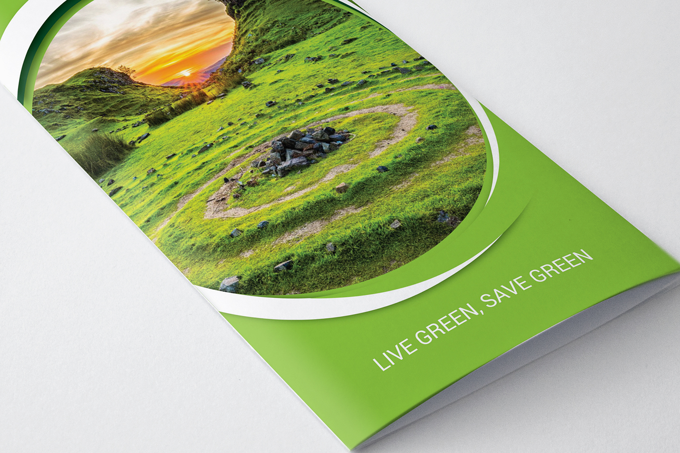 a4 brochure catalog CMYK design eco eco friendly ecologic geometric InDesign