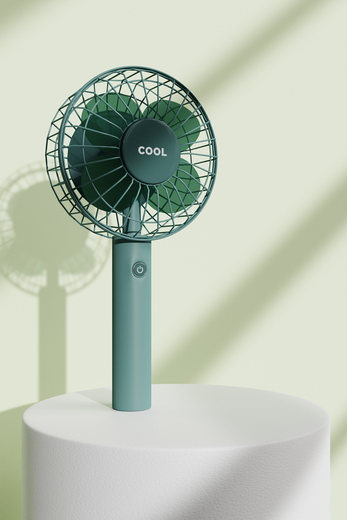 3D cooling Health portable design Render summer wind wireless