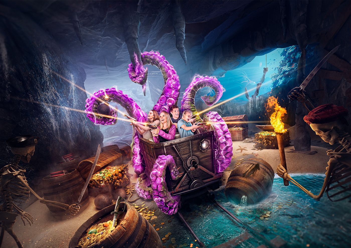CGI concept photoshop pirates Pirates of the Caribbean treasure treasure chest commercial Maya vray