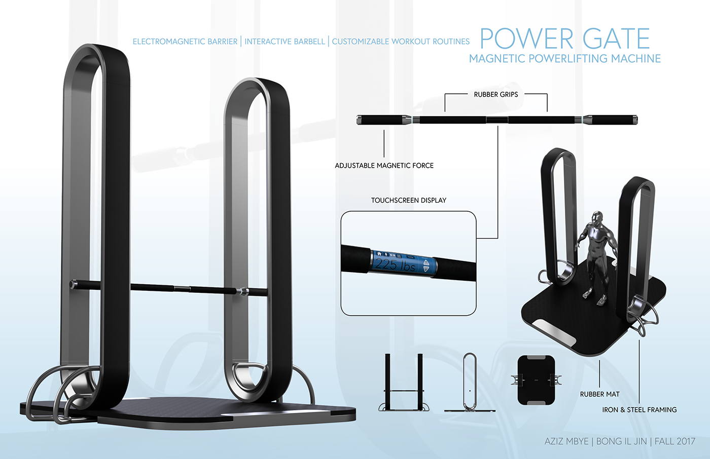 weight training powerlifting design concept Magnetic product exercise