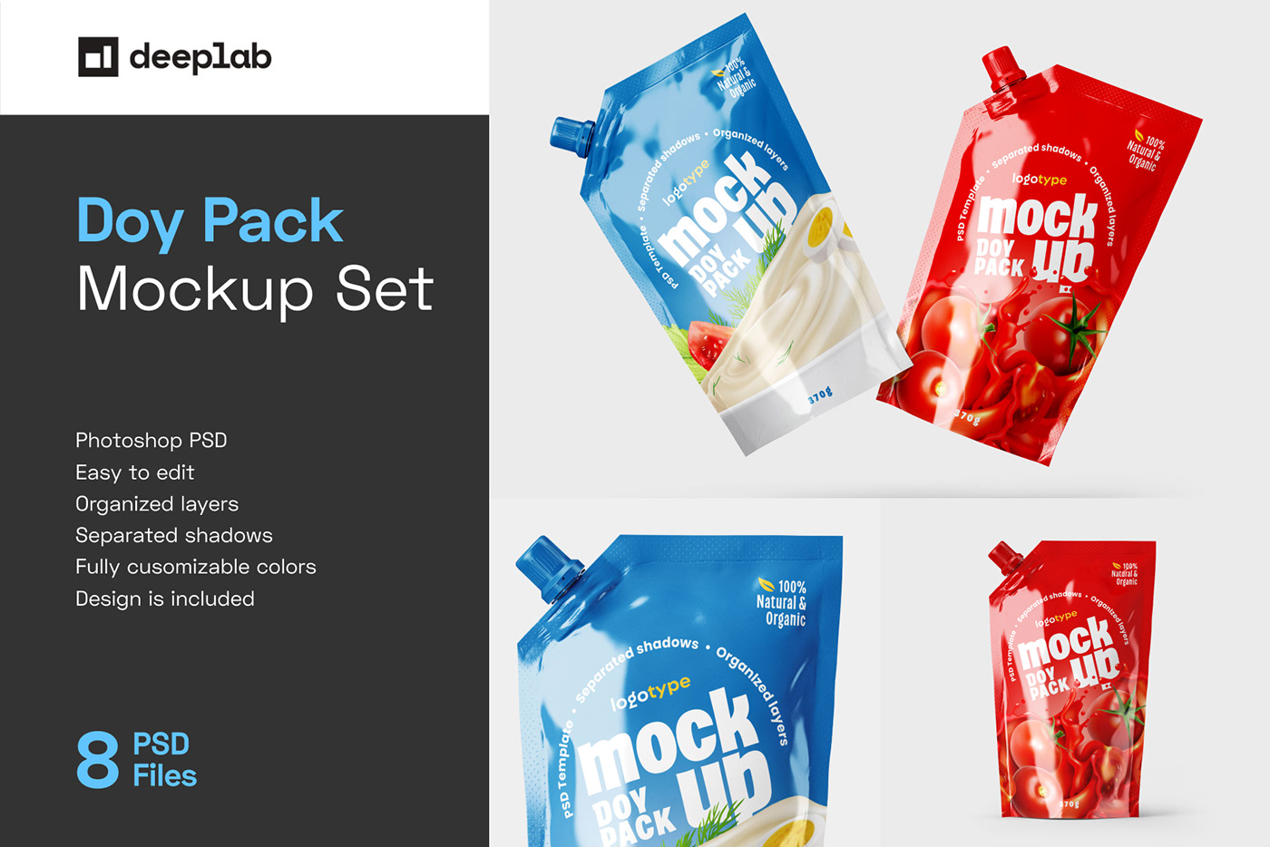 doypack ketchub Label mayonnaise Mockup Packaging photoshop pouch souce free