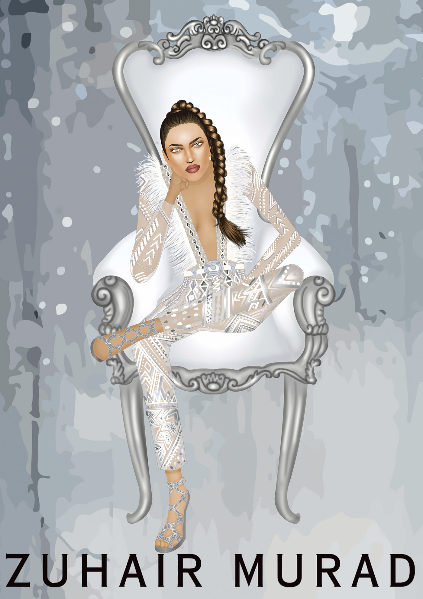 Zuhair Murad winter Fashion  ilustracion
