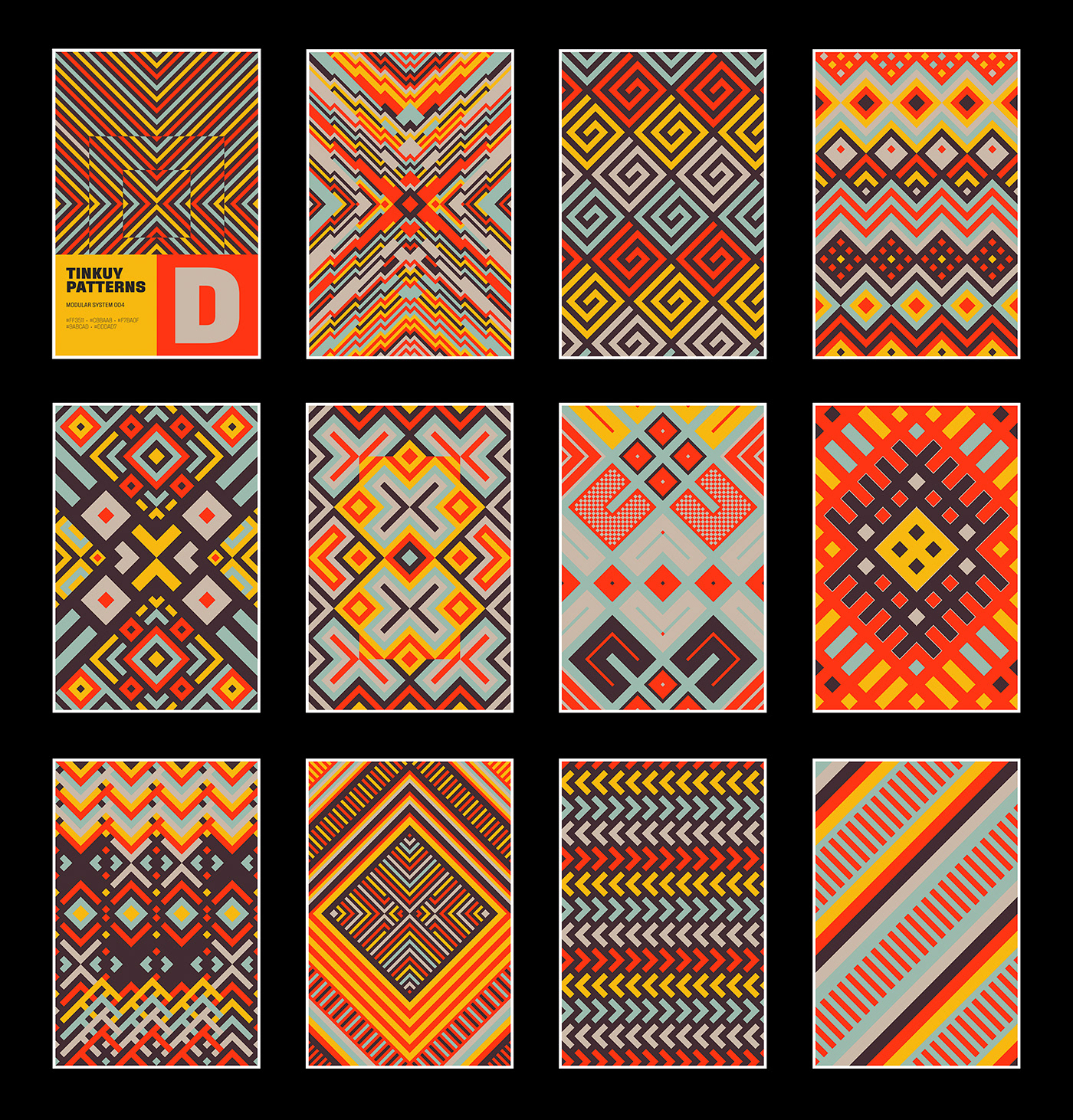 3D abstract Amuki geometric pattern patternfont Patterns posters sudtipos tinkuy typeposter