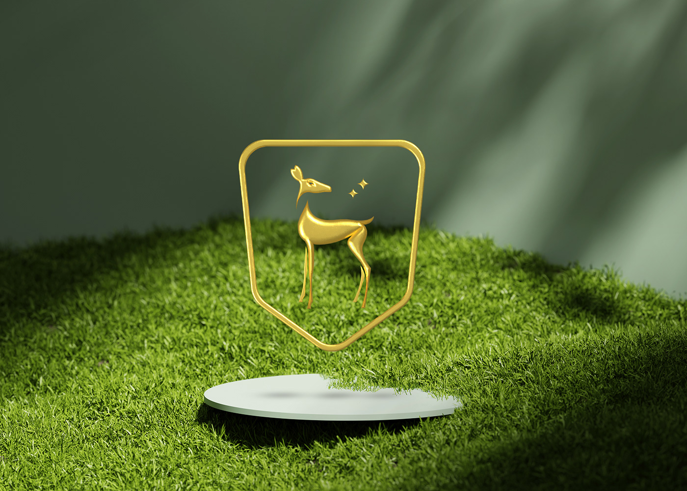 brand identity deer gold green Logo Design Montania Park COMPOUND Park visual identity