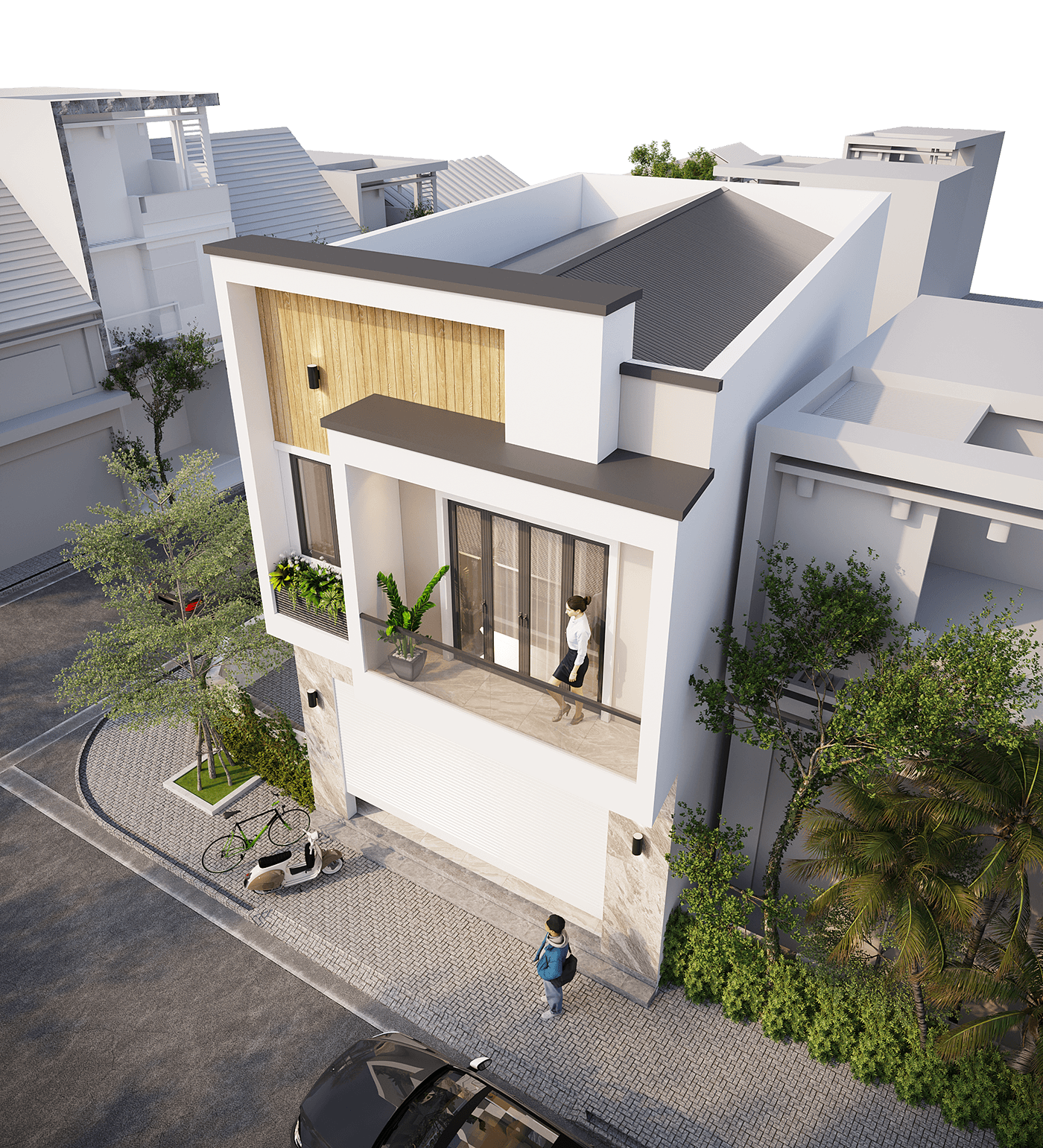 house architecture exterior 3D 3ds max corona design