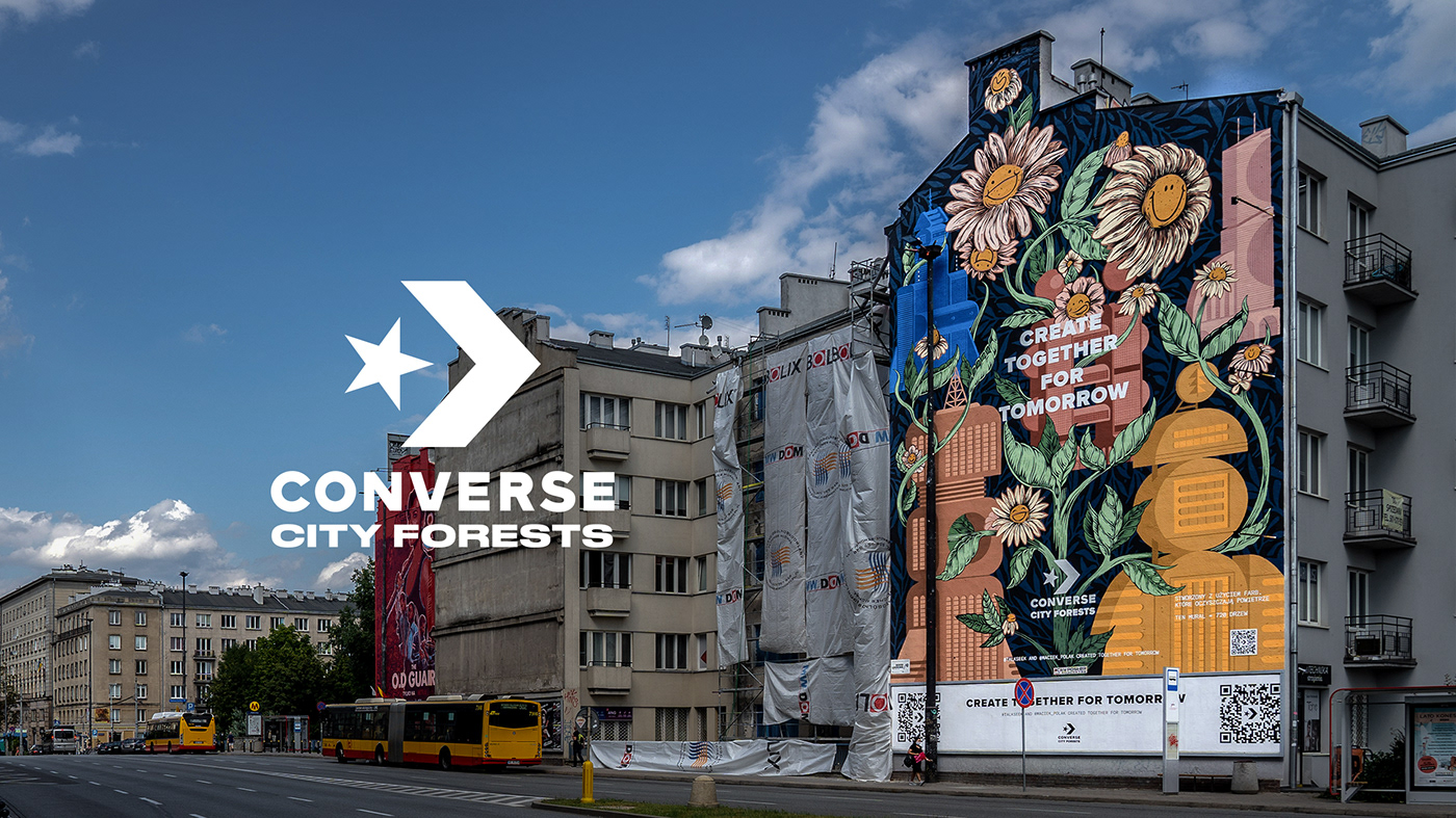 city City Forest converse Dawid ryski Flowers good lookin studio maciek polak Mural streetart warsaw