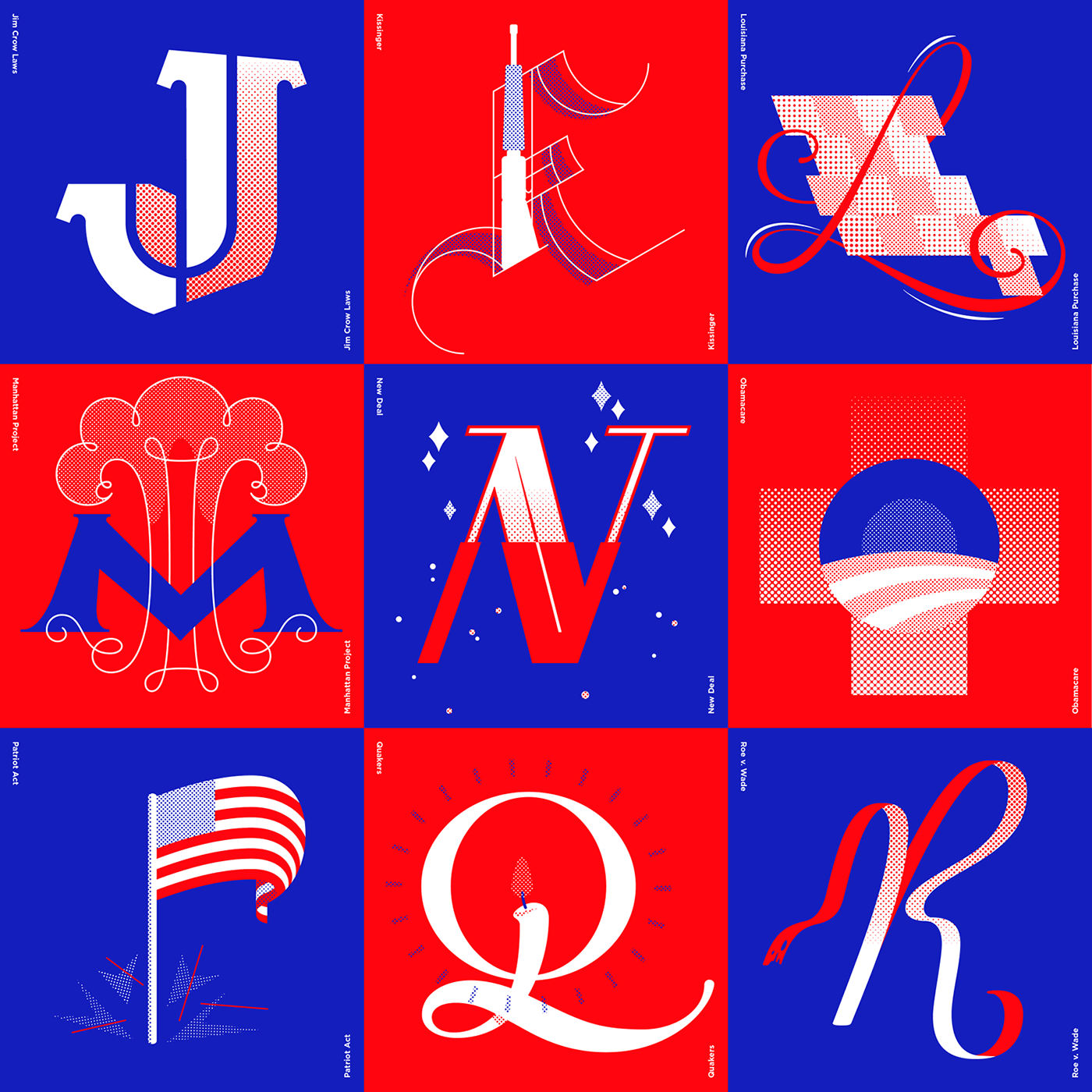 36 days typography   lettering ILLUSTRATION  america usa american politics instagram American Dream stars and stripes