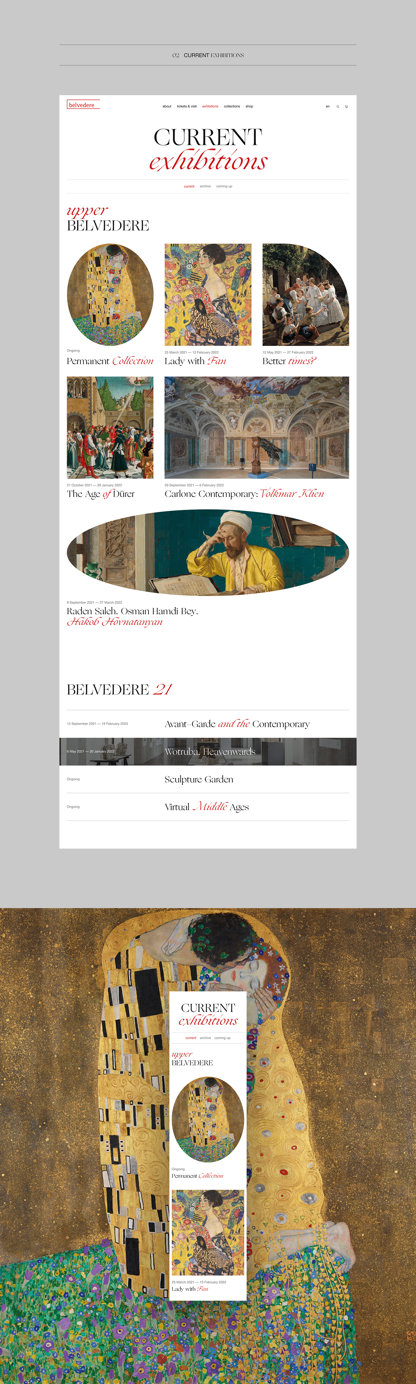 belvedere corporate design museum redesign Web Design  Website