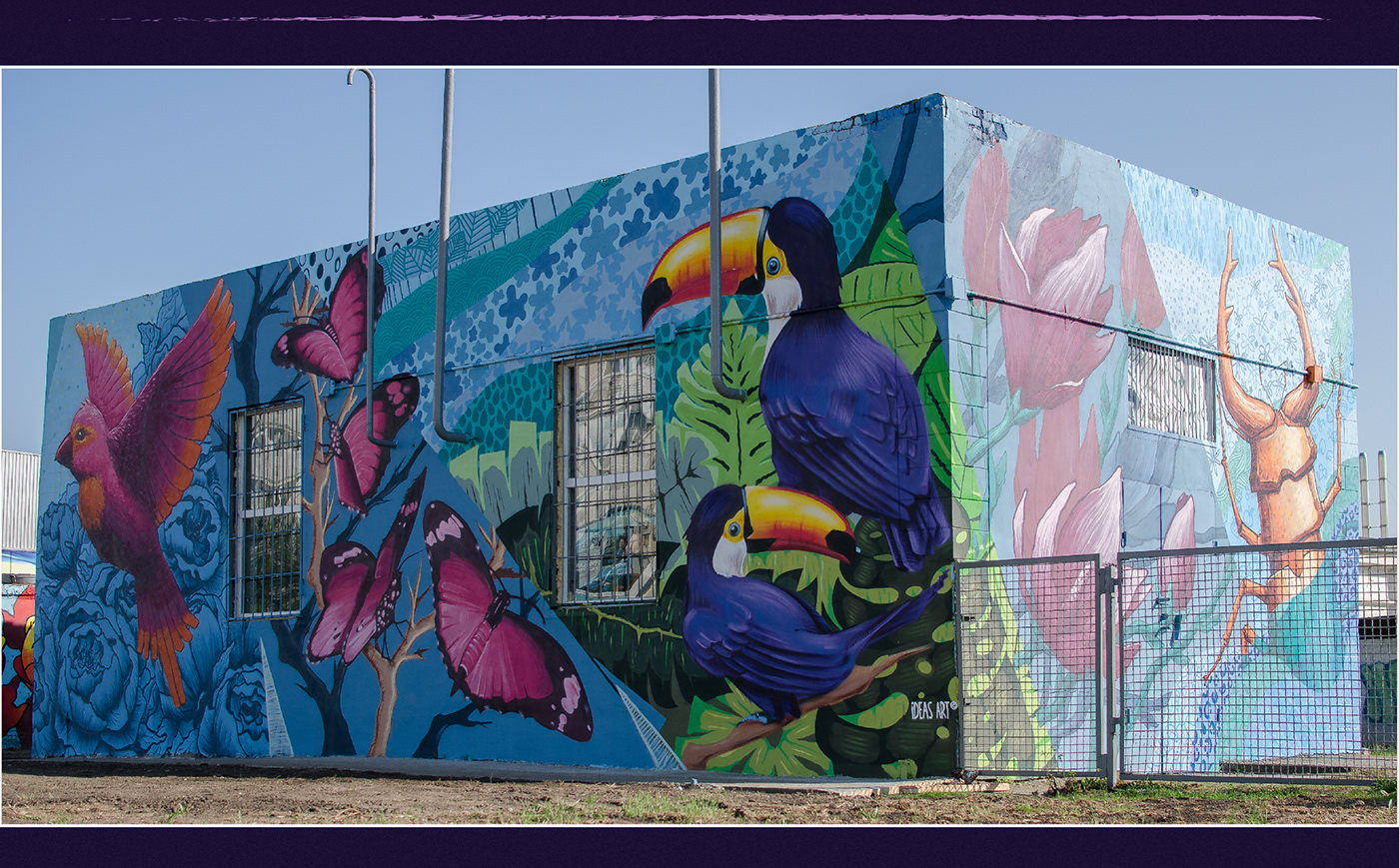 ILLUSTRATION  Mural painting   wall design Graffiti spray Nature art animals Collaboration