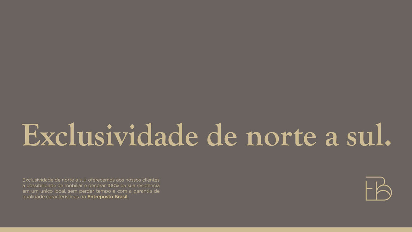 brand furniture warehouse Brazil clean minimalist elegant brochure branding 