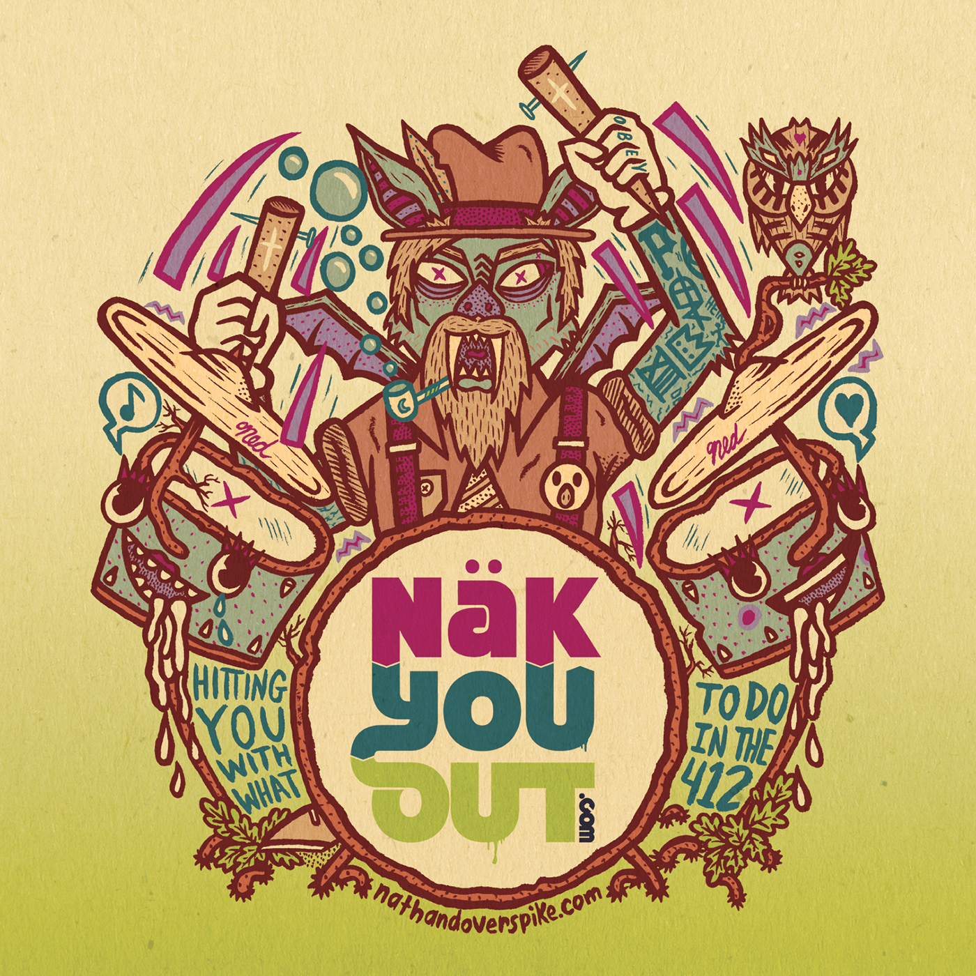 Adobe Portfolio nakyouout.com sticker drummer ink Promotion