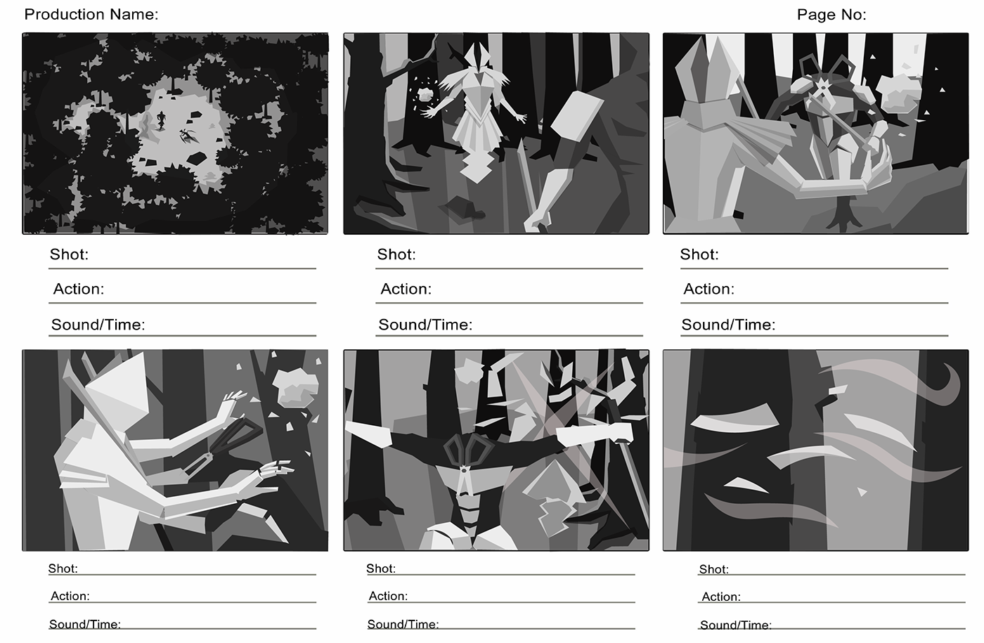 black and white Character design  ILLUSTRATION  jungle paper rock scissor story storyboard vector