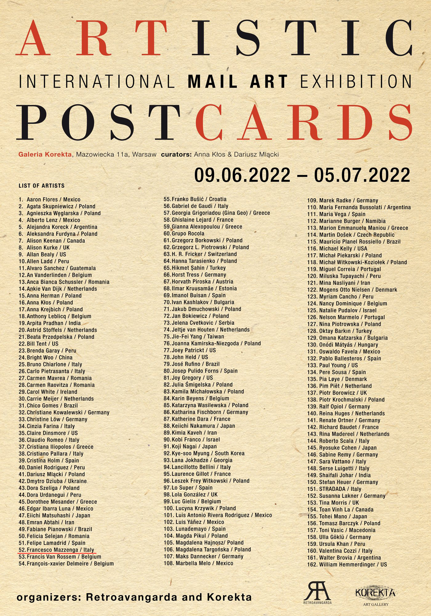 Artistic Postcards Francesco Mazzenga mail art postcards varsavia