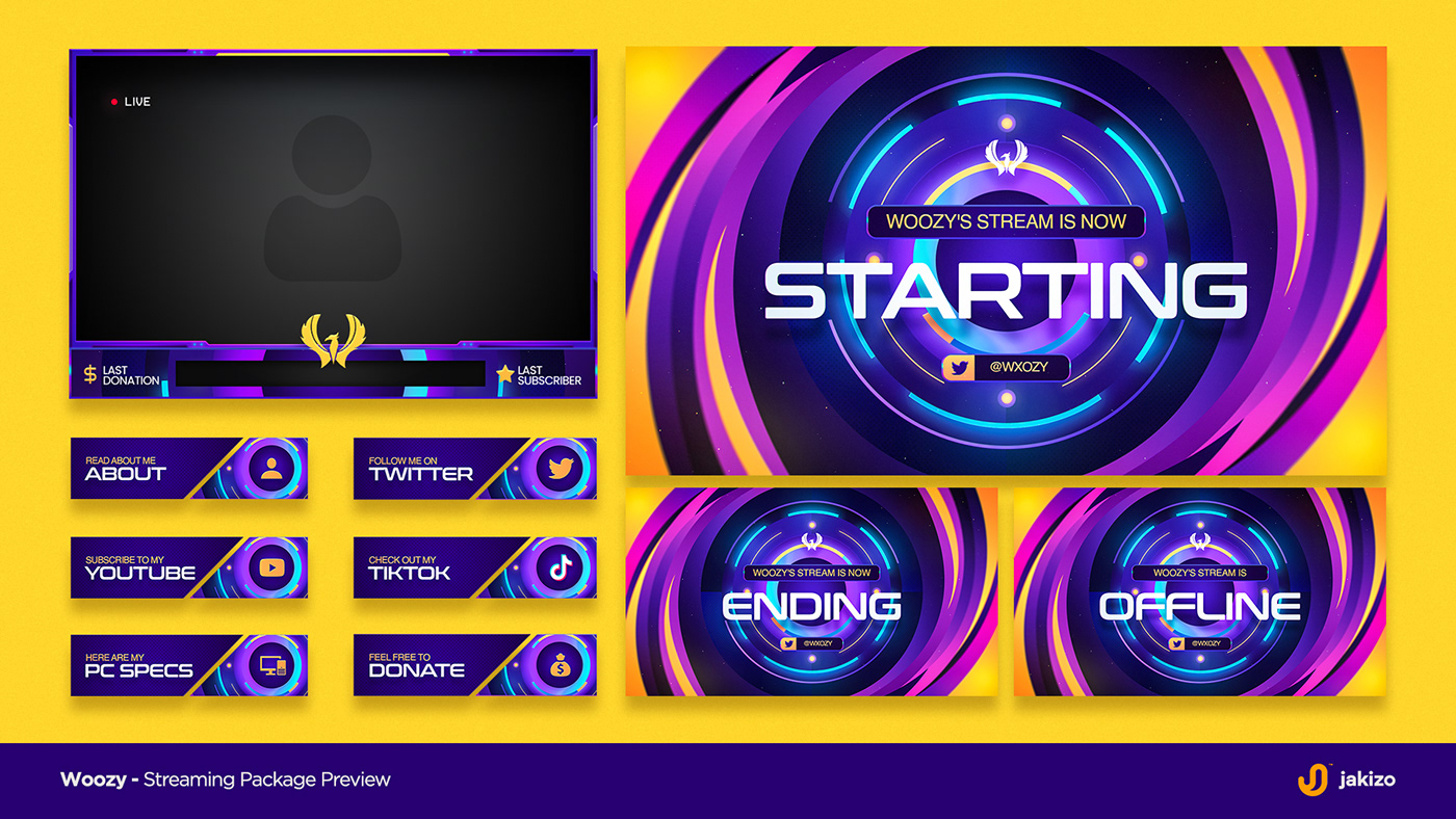 Twitch Designs webcam overlay Animated facecam overlay Live stream graphics livestream social media package Streaming Package Twitch Twitch Overlay twitch streaming package