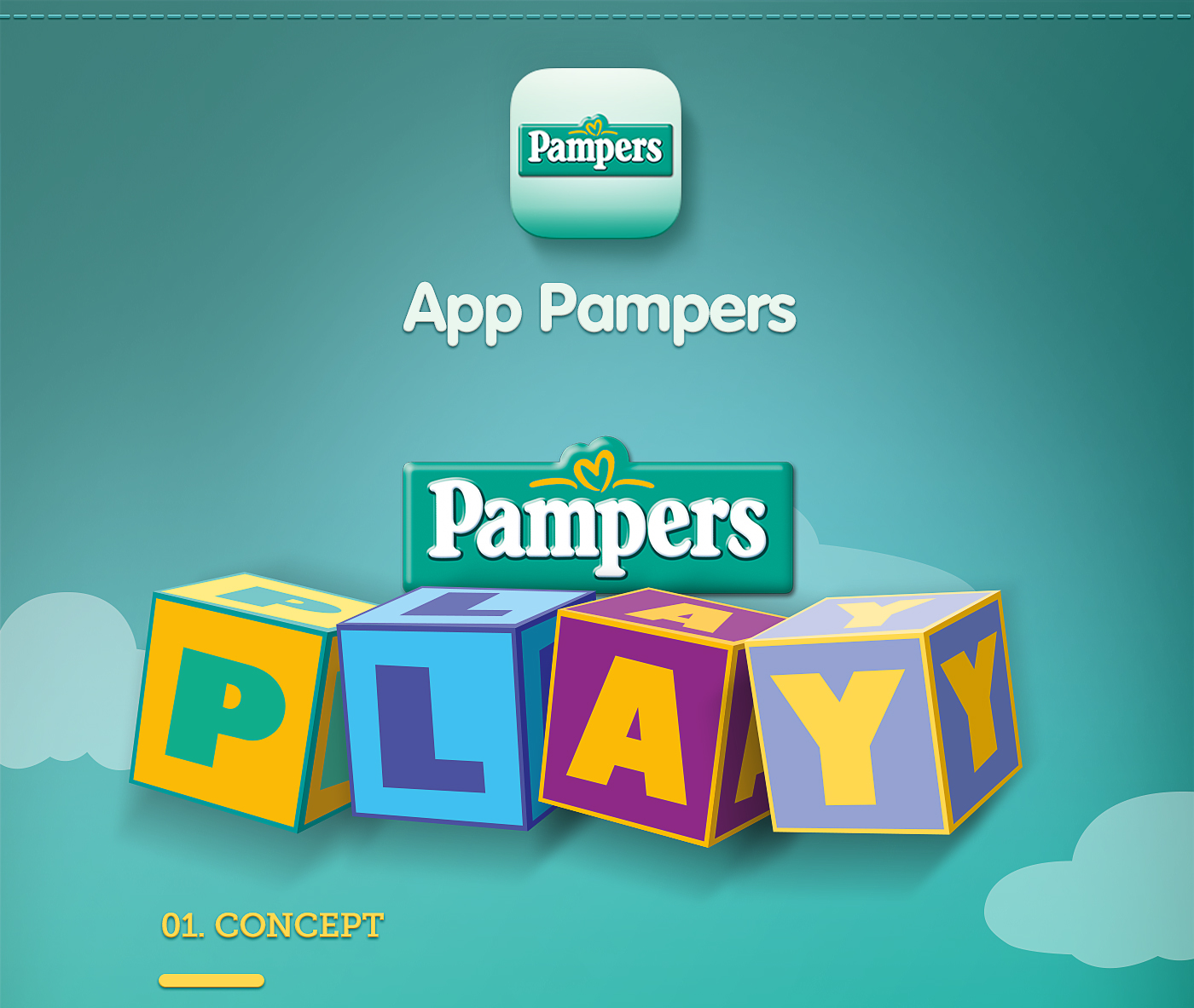 Pampers app UI game baby